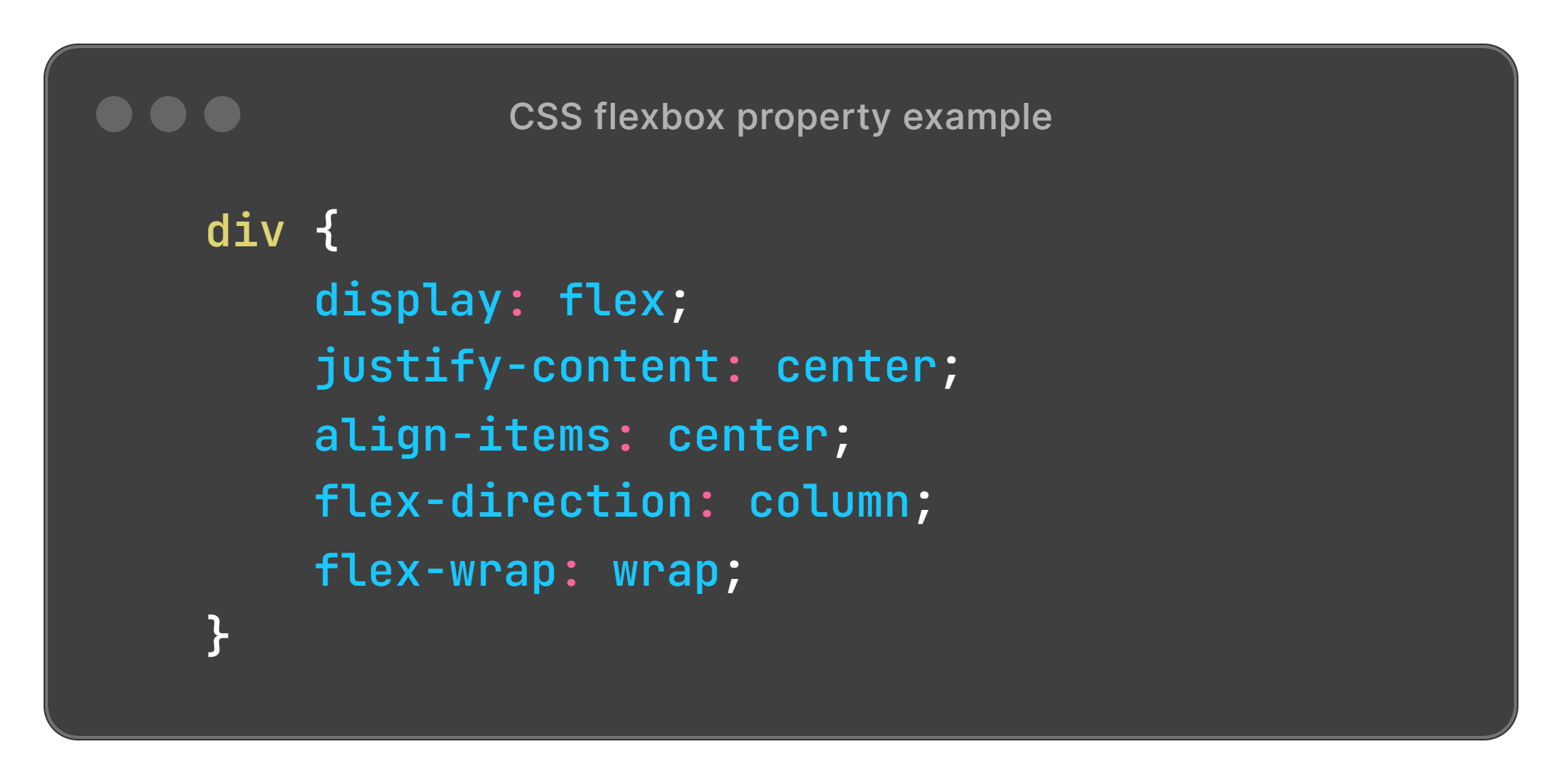 CSS flexbox property example